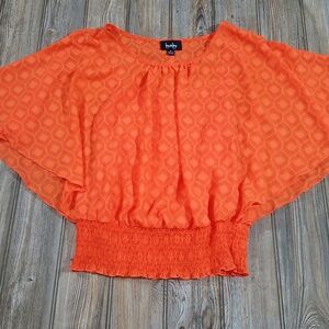 Boho Aztec Semi Sheer Flowy Sleeve Cinched Bottom Blouse Top